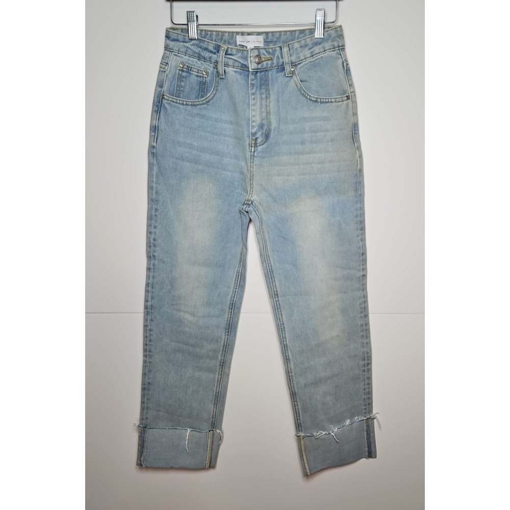 Grey Lab Women's High‎ Rise Cropped Rolled Hem Jeans Size 25 NWT